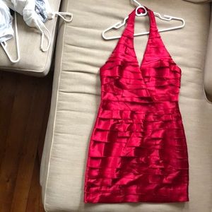 Bebe red halter dress Medium